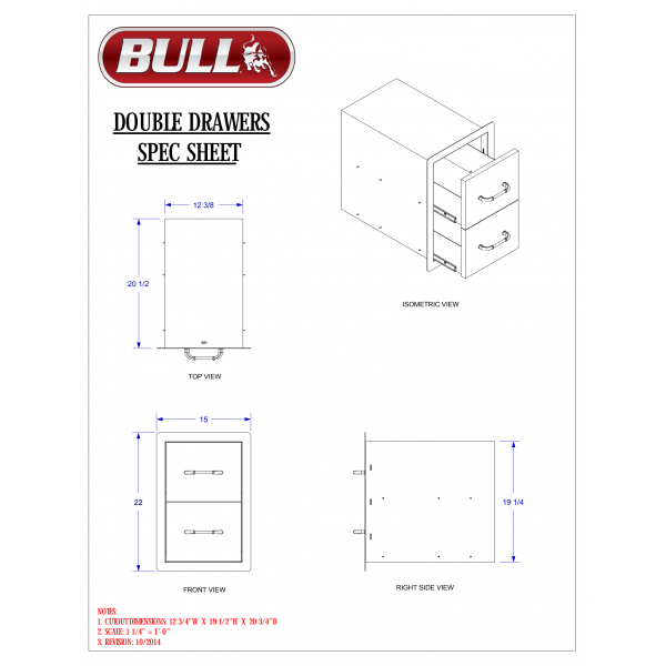 Double Storage Drawer by Bull Grills