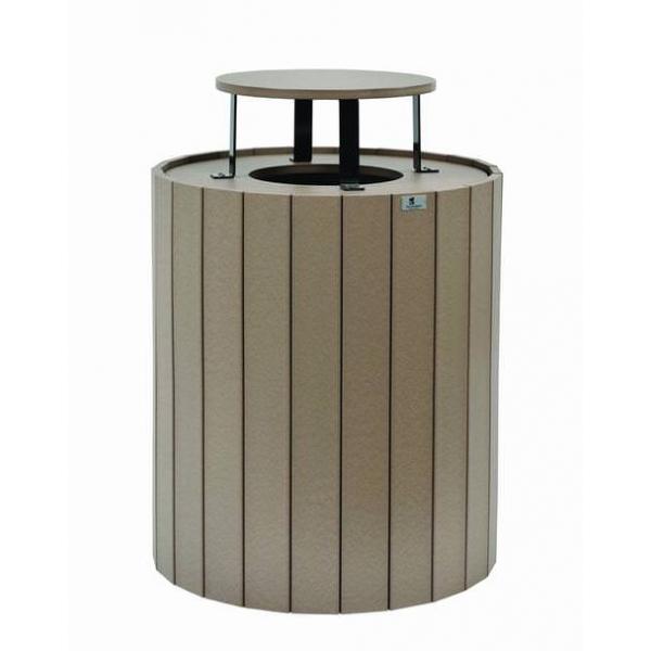 Round Trash Can With Rain Guard