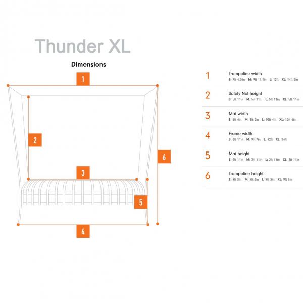 Vuly 14' Thunder XL Trampoline Net