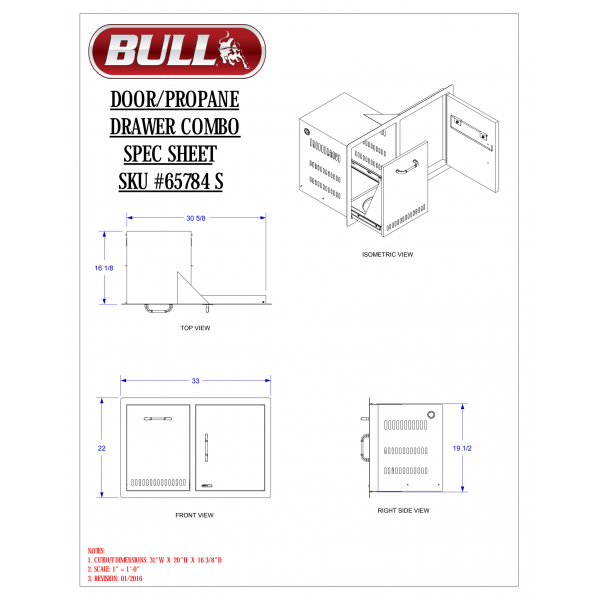 Door Propane Drawer Combo by Bull Grills